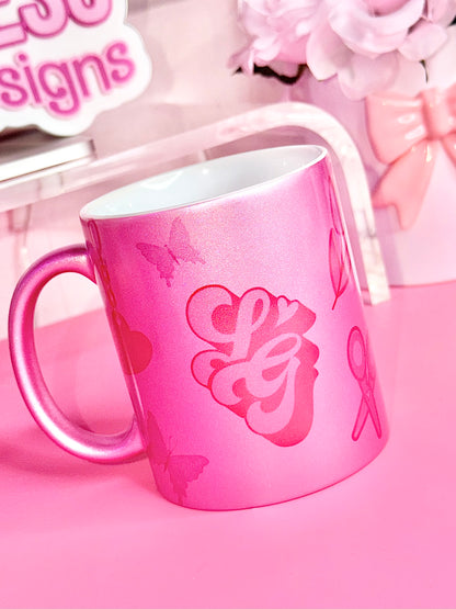 Custom Pink Glitter Mug